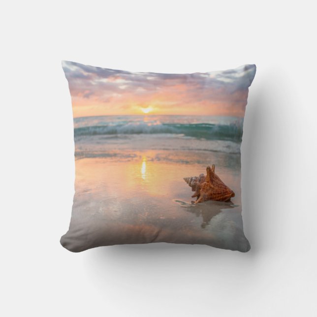 Coussin Conque Shell sur la plage | Jamaïque (Recto)