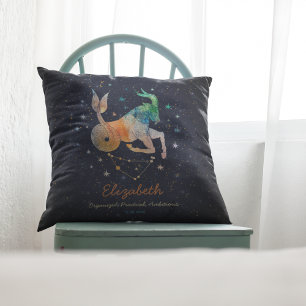 Coussin Constellation Capricorne Zodiaque Galaxie Aquarell