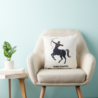 Coussin Constellation du Sagittaire - Art linéaire du zodi