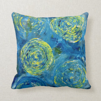 Coussin contemporain bleu