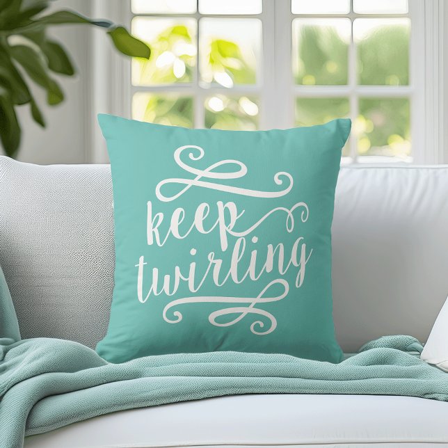 Coussin Continuer à tourner | Devis de typographie à la me (Créateur téléchargé)