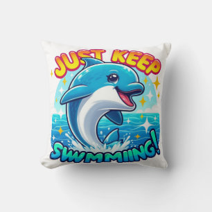 Coussin Continuez À Nager Dauphin