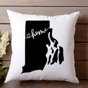 Coussin Contour du cœur de l'État d'origine Rhode Island