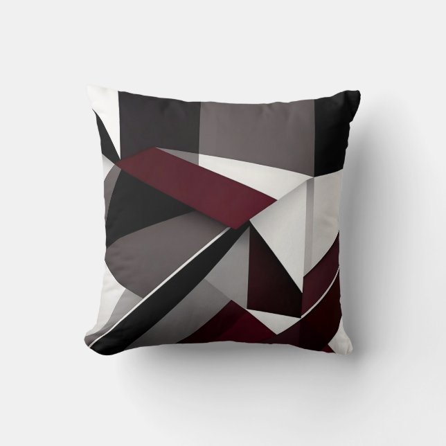 Coussin Contraste Gras Noir Blanc Et Marbre Bourgogne (Recto)