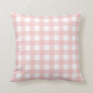 Coussin Contrôle rose et blanc de quartz rose de guingan