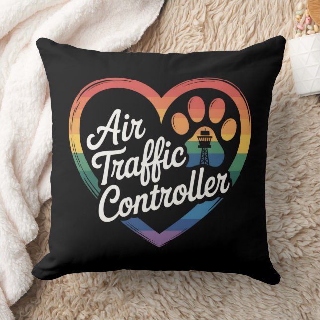 Coussin Contrôleur de la circulation aérienne Rainbow Hear (Couverture)