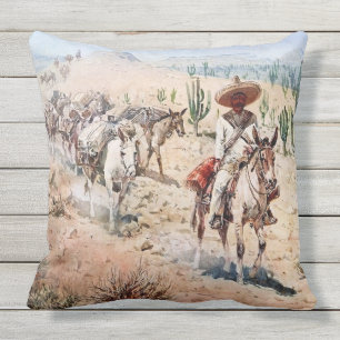 Coussin “Convoi de paquet Vaquero” par Edward Borein