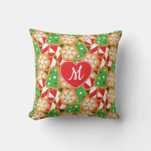 Coussin Cookies de Noël Monogramme