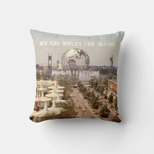 Coussin Cool 1964 Retro Street View World's Fair New York (Recto)