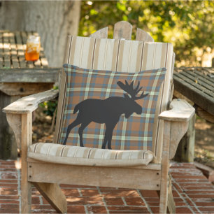 Coussin Cool Bleu Brown clair Jaune Lumberjack Motif