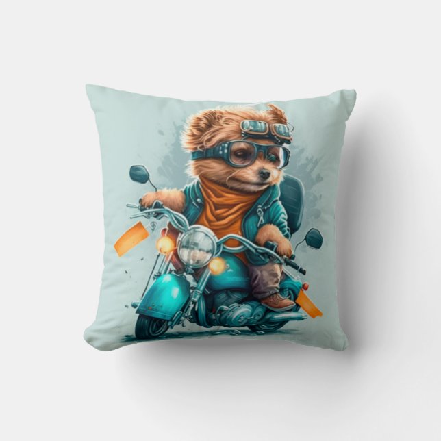 Coussin Cool chien biker chien chéri conduite abike jeter  (Recto)