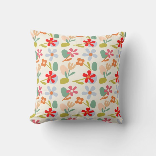 Coussin Cool D'Apparence Florale Abstraite (Recto)
