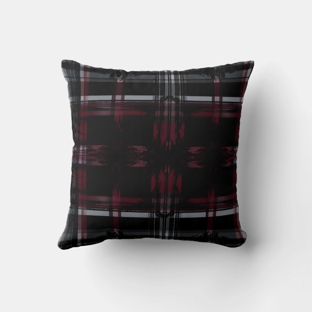Coussin Cool écrasé gothique Grungy Grunge Plaid Motif (Verso)