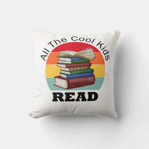 Coussin Cool Kids Lire le livre Lecteur Funny Bookworm