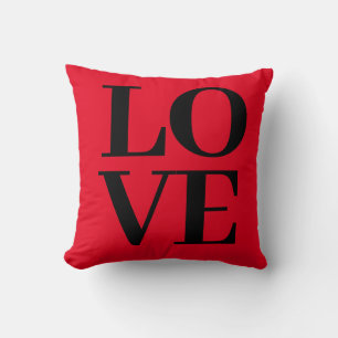 Coussin Cool moderne rouge noir amour