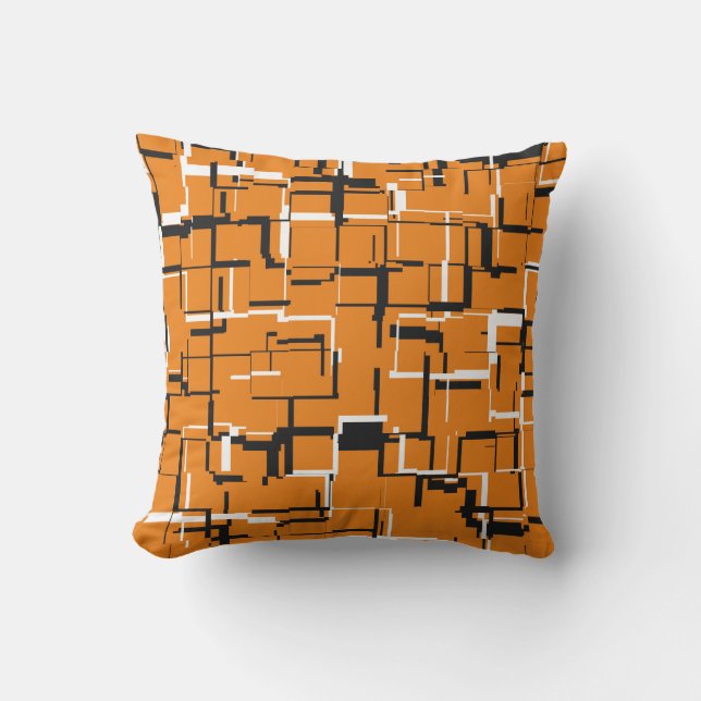 Coussin COOL orange noir blanc (Recto)