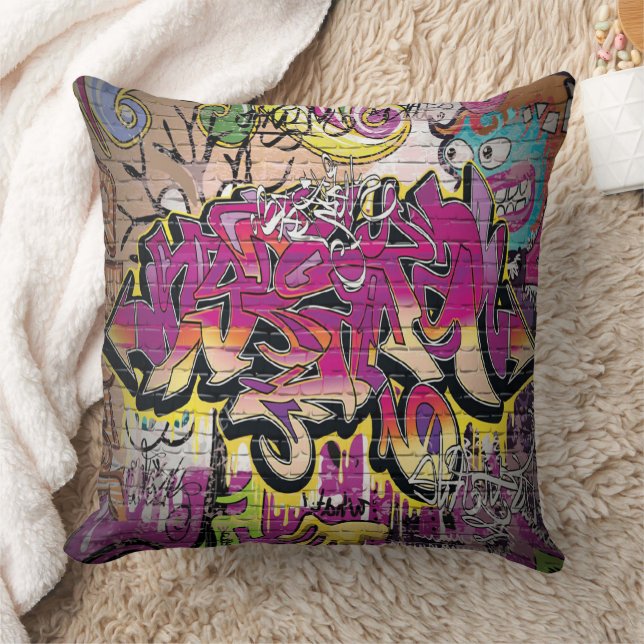 Coussin Cool rétro graffiti art accueil bureau déco coussi (Couverture)
