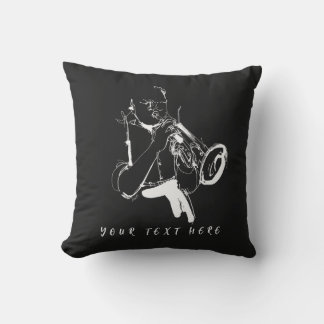 Coussin Cool Retro Trumpeter Custom Name (名入れ・カスタム対応)