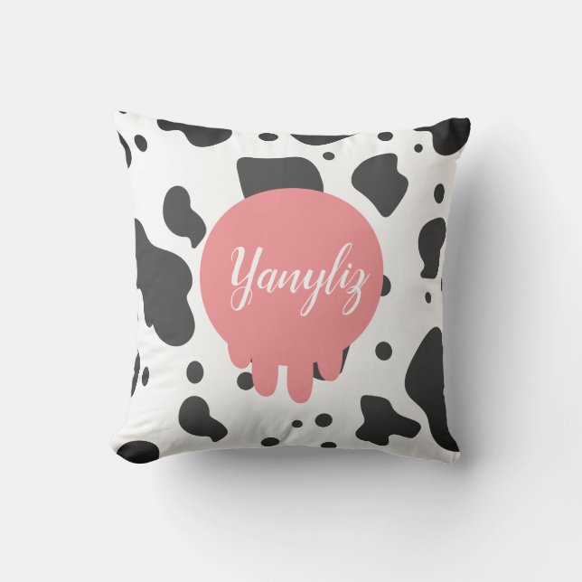 Coussin Cool Vache Nom d'impression Monogramme (Recto)