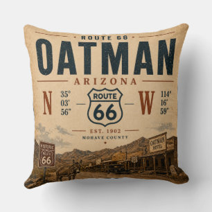 Coussin Coordonnées de l'ancienne Route 66 à Oatman, Arizo
