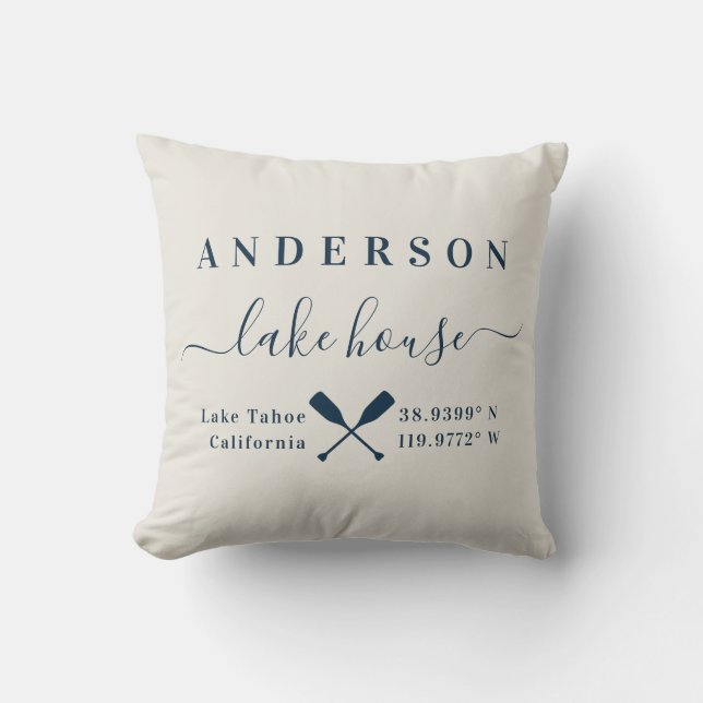 Coussin Coordonnées de l'endroit de la ville de Lake Mount (Recto)