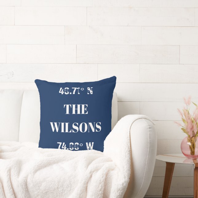 Coussin Coordonnées de nom de famille personnalisées (Canapé)