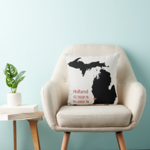 Coussin Coordonnées GPS de Holland Michigan