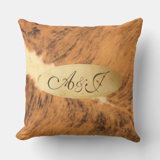 Coussin Copie animale de fourrure de long klaxon du Texas (Recto)