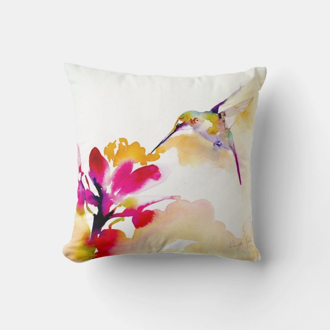 Coussin Copie de colibri "de Sip de coucher du soleil" (Recto)