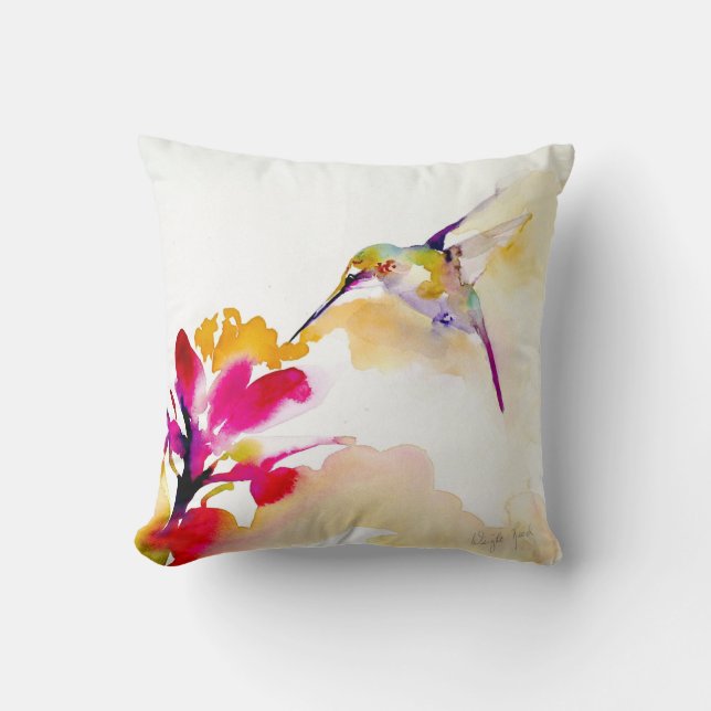 Coussin Copie de colibri "de Sip de coucher du soleil" (Recto)
