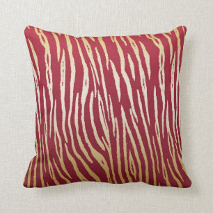 Coussin Copie de luxe de tigre de rouge et d'or