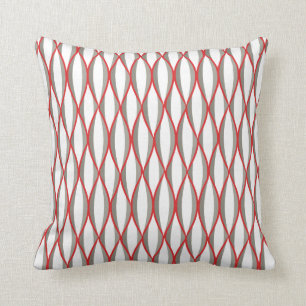 Coussin Copie de ruban de la moitié du siècle - grise,