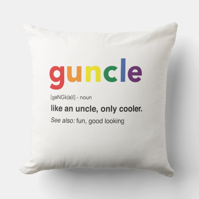 Coussin Copie drôle de définition de Guncle (Recto)