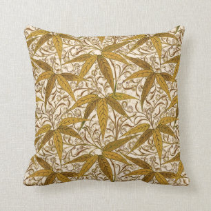Coussin Copie, or et crème en bambou de William Morris