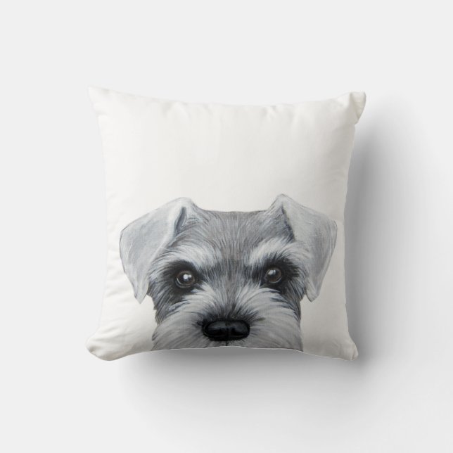 Coussin Copie originale grise et blanche de Schnauzer, de (Recto)