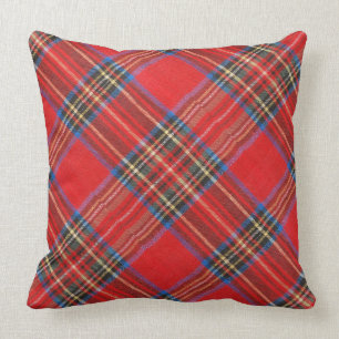 Coussin Copie rouge de flanelle de plaid