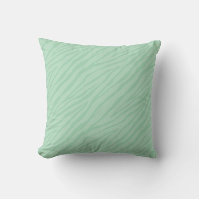 Coussin Copie verte de zèbre de Seafoam (Recto)