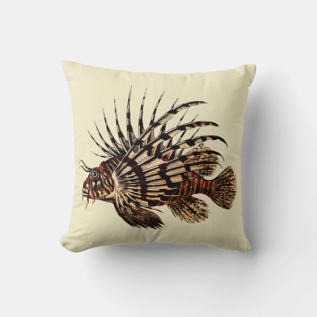 Coussin Copie vintage d'art de Lionfish (Recto)