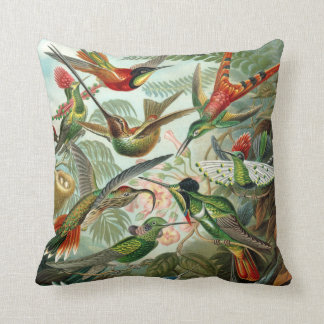 Coussin Copie vintage d'oiseaux colorés exotiques