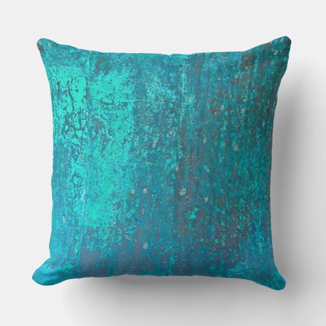 Coussin copper gris teal abstract moderne art design (Recto)