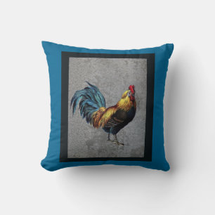 Coussin Coq Bantam coloré