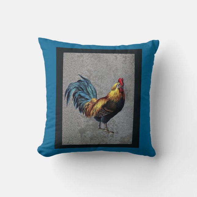 Coussin Coq Bantam coloré (Recto)