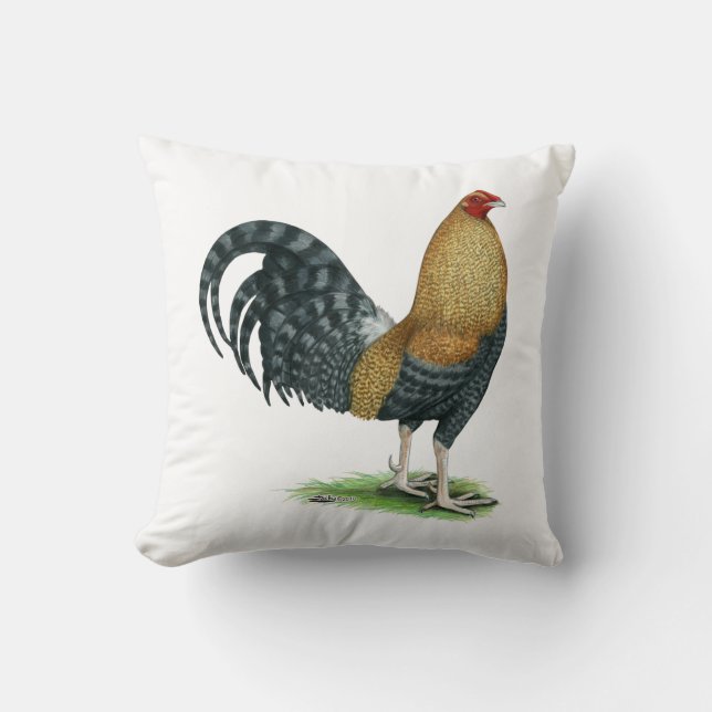 Coussin Coq de combat : Dom ou Crele (Recto)