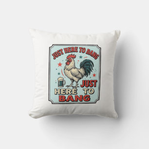 Coussin Coq drôle gravure vintage design de t-shirt (2)_1