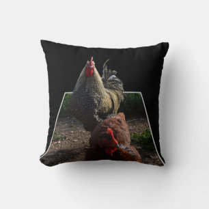 Coussin Coq Fluffy Et Hen, Jetez Le Coussin.