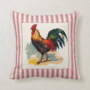 Coussin Coq français de basse cour avec le coutil