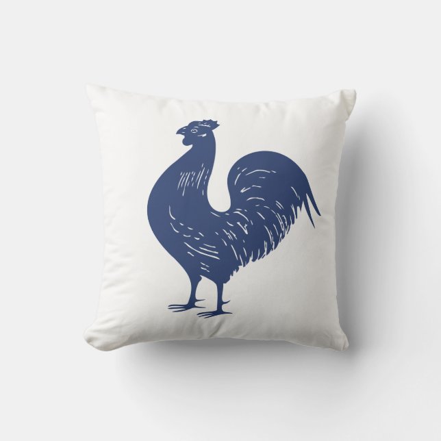 Coussin Coq pourpre vintage (Recto)