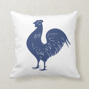 Coussin Coq pourpre vintage