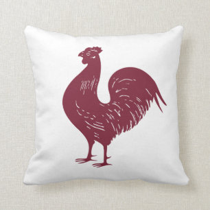 Coussin Coq rouge