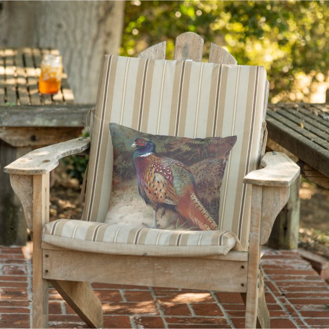Coussin Coq vintage et faisan de Hen (Chaise)